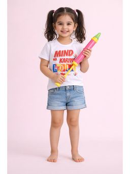 The Magic Wand - Kids White Holi Edition Quirky Printed T-Shirt
