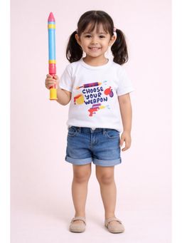 The Magic Wand - Kids White Holi Edition Vibrant Printed T-Shirt