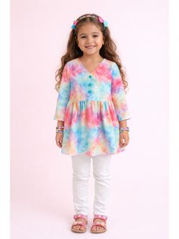 The Magic Wand - Multi-Color Vibrant Printed Holi Edition Peplum Top