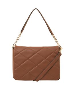 Accessorize London - Brown Quilted Sling Bag with Detachable Strap