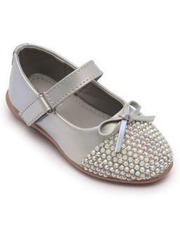 Hopscotch - Girls Sparkle Star Mary Jane Grey Ballerina