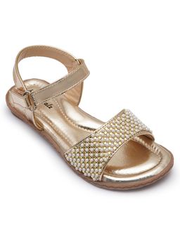 Hopscotch - Girls Pearly Princess Comfort Gold Sandals