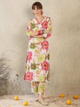 Indo Era - Women Multi-Color Floral Printed Co-Ord Set