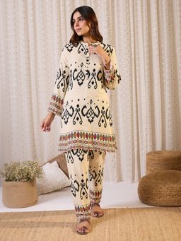 Indo Era - Women Off White Printed Co-Ord Set