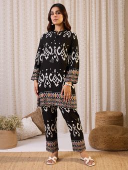 Indo Era - Women Black Printed Co-Ord Set