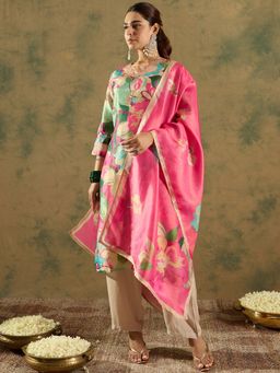Indo Era - Women Multi-Color Floral Printed Kurta with Pant and Dupatta