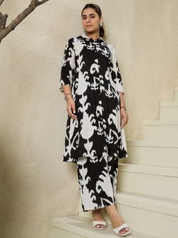 Indo Era - Women Black Printed A-Line Co-Ord Set