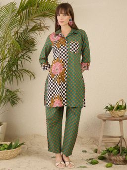 Indo Era - Women Multi-Color Checks Printed Co-Ord Set