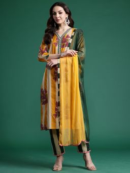 Indo Era - Women Multi-Color Floral Printed Kurta with Pant and Dupatta