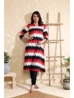 Sutra Art of Clothing - Black Multi Colour Handwoven Pure Cotton Ikkat Kurta And Churidar Set