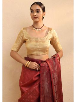 Sutra Art of Clothing - Golden Solid Tissue Stitched Blouse