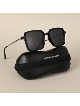 Voyage - Black Wayfarer Clip-On Polarized Sunglasses for Men & Women - 2183PMG4661