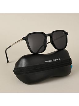 Voyage - Black Wayfarer Clip-On Polarized Sunglasses for Men & Women - 2184PMG4663