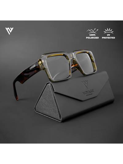 Exclusive Transparent Green Polarized Wayfarer Sunglasses for Men & Women - 58972PMG4754