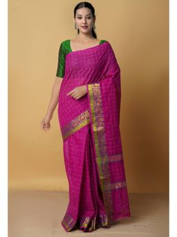Unnati Silks - Wine Pure Pavani Venkatagiri Cotton Saree