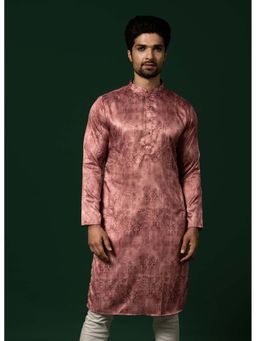 KISAH - Men Pink Printed Kurta