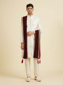 Manyavar - Rich Maroon Velvet Stole