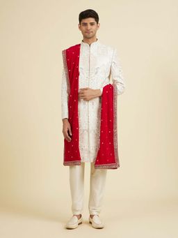 Manyavar - Gleaming Rani Pink Velvet Stole