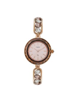 Timex - Fria Round 21mm Rose Gold Dial Analog Women Watch - TWEL17600