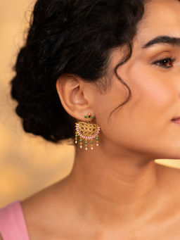 Shaya by CaratLane - Vastrakala Earring In Gold Plated 925 Silver