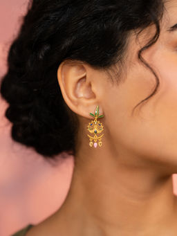 Shaya by CaratLane - Mayura Chandbali Earrings In Gold Plated 925 Silver
