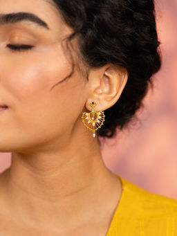 Shaya by CaratLane - Mukut Chandbali Earrings In Gold Plated 925 Silver