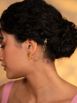 Shaya by CaratLane - Vastrakala Ear Chain In Gold Plated 925 Silver
