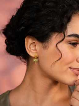 Shaya by CaratLane - Mayura Patra Earring In Gold Plated 925 Silver