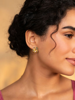 Shaya by CaratLane - Mayura Pankhi Stud Earrings in Gold Plated 925 Silver