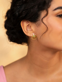 Shaya by CaratLane - Varnika Stud Earrings in Gold Plated 925 Silver