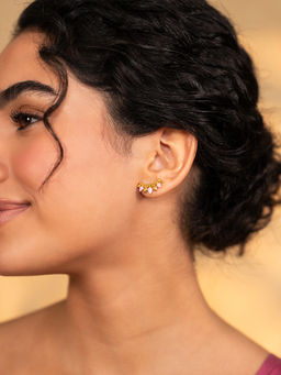 Shaya by CaratLane - Kamal Naal Earrings in Gold Plated 925 Silver