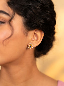 Shaya by CaratLane - Kalika Arama Stud Earrings in Gold Plated 925 Silver