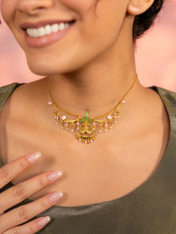 Shaya by CaratLane - Mayura Shringar Necklace In Gold Plated 925 Silver