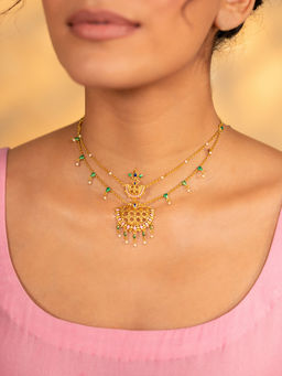 Shaya by CaratLane - Vastrakala Collar Necklace In Gold Plated 925 Silver