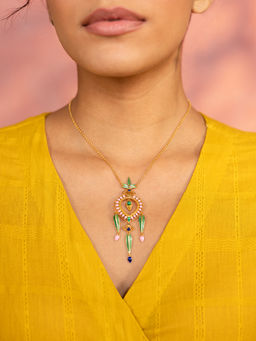 Shaya by CaratLane - Mukut Tarang Necklace In Gold Plated 925 Silver