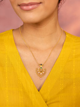 Shaya by CaratLane - Mukut Jhumar Necklace In Gold Plated 925 Silver