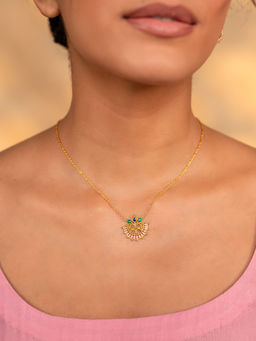 Shaya by CaratLane - Vastrakala Pendant Necklace In Gold Plated 925 Silver