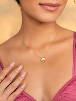 Shaya by CaratLane - Kamal Kalan Necklace In Gold Plated 925 Silver