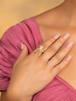Shaya by CaratLane - Padma Vana Ring in Gold Plated 925 Silver