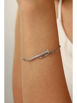 MINJI AND CO. - White Brass Silver Plated Bracelet