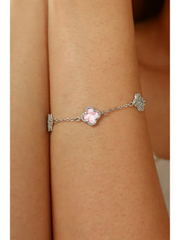 MINJI AND CO. - Pink Brass Silver Plated Bracelet