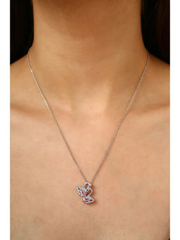 MINJI AND CO. - Pink Brass Silver Plated Pendant