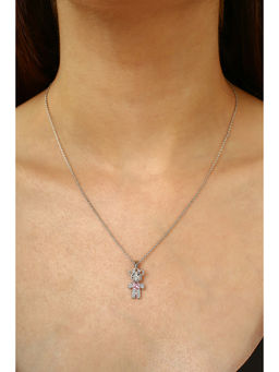 MINJI AND CO. - Pink Brass Silver Plated Pendant