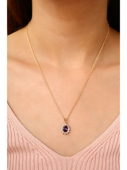 MINJI AND CO. - Purple Brass Gold Plated Pendant
