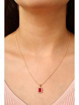 MINJI AND CO. - Red Brass Gold Plated Pendant