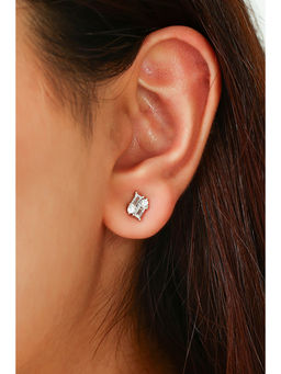 MINJI AND CO. - White Brass Silver Plated Pair of Earrings