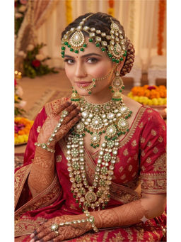 NUI - Green Alloy Gold Plated 2 Necklace, Jewellery Set