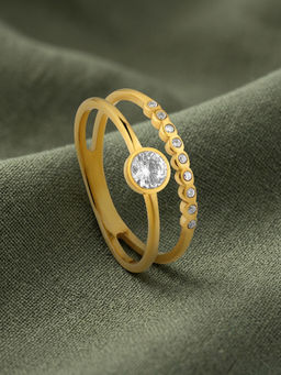 ELRA - White Stainless Steel 18K Gold Plated Ring (7)