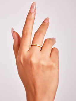 ELRA - White Stainless Steel 18K Gold Plated Ring