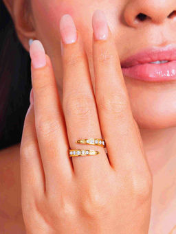 ELRA - White Stainless Steel 18K Gold Plated Ring